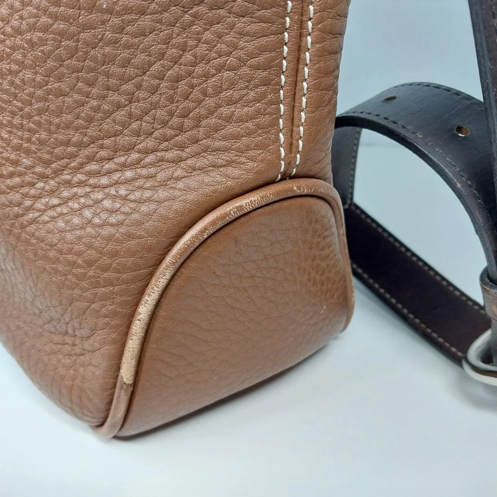 Dooney & Bourke All Weather Leather 2 Shoulder Brown Pebble Tote Bag - Picture 10 of 16